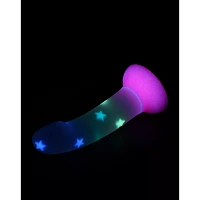 Glow in the Dark Star Struck Suction Cup Confetti Dildo 7.5 Inch - Hott Love Extreme
