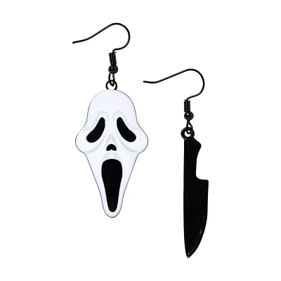 Ghost Face Knife Dangle Earrings