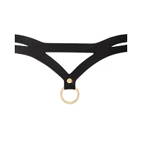 Bondage Collar with Goldtone Chain Leash - Pleasure Bound