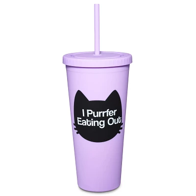 Purrfer Eating Out Cup with Straw - 24 oz.