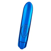 Blue Precious Metal 10-Function Waterproof Bullet Vibrator - 3.5 Inch