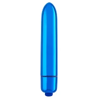 Blue Precious Metal 10-Function Waterproof Bullet Vibrator - 3.5 Inch