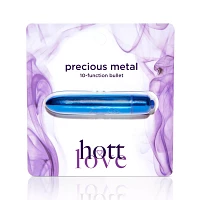 Blue Precious Metal 10-Function Waterproof Bullet Vibrator - 3.5 Inch