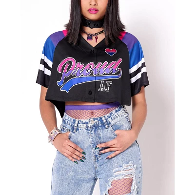 Proud AF Bisexual Pride Crop Top Jersey