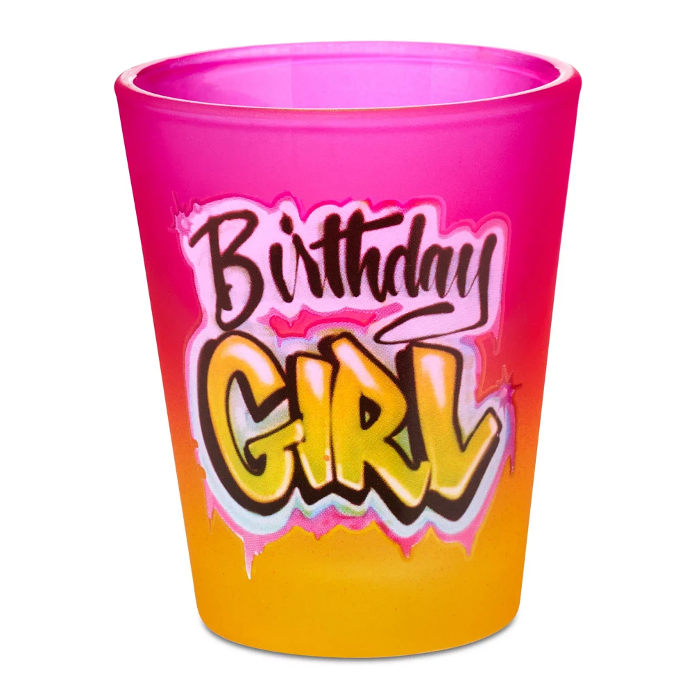 Airbrush Birthday Girl Shot Glass - 2 oz.