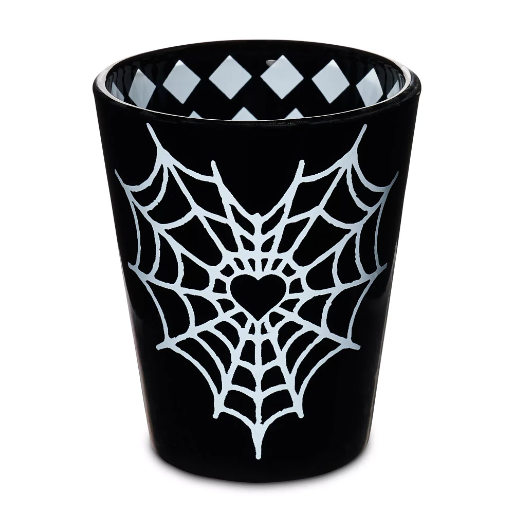 Black Spiderweb Heart Shot Glass - 2 oz.