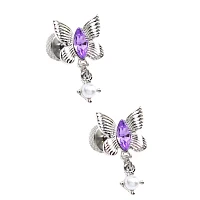 Purple Butterfly Dangle Fake Plugs - 18 Gauge