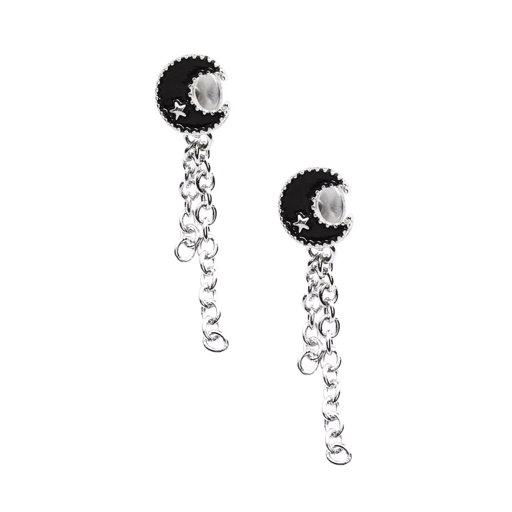 Crescent Moon Dangle Fake Plugs - 18 Gauge
