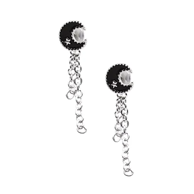 Crescent Moon Dangle Fake Plugs - 18 Gauge