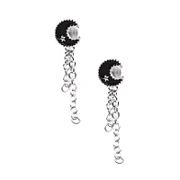 Crescent Moon Dangle Fake Plugs - 18 Gauge