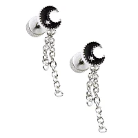 Crescent Moon Dangle Fake Plugs - 18 Gauge