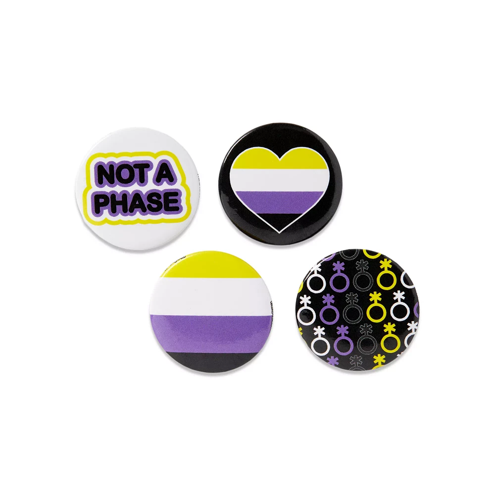 Nonbinary Pride Buttons - 4 Pack
