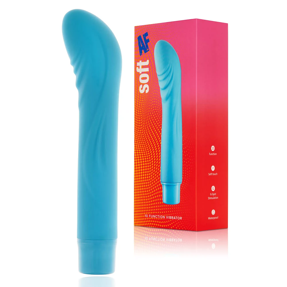Soft AF Blue 10-Function Waterproof G-Spot Vibrator - 7.7 Inch