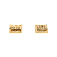 CZ Square Grid Earrings