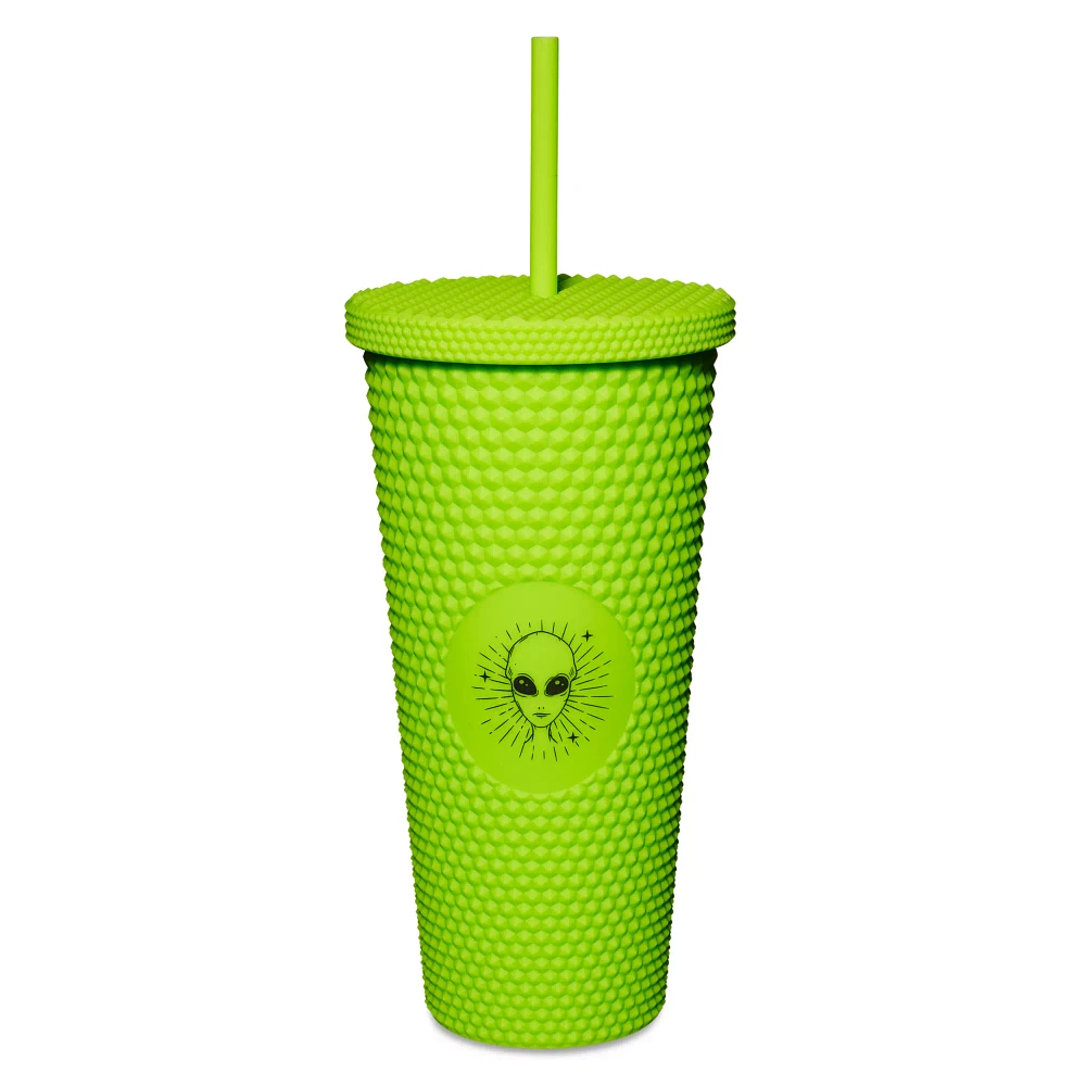 Green Alien Textured Cup with Straw - 24 oz.