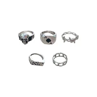 Multi-Pack Skull Domino Rings - 5 Pack