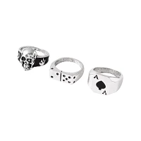 Multi-Pack Skull Domino Rings - 5 Pack