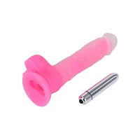 Glow in the Dark Glitter & Glow Waterproof Pink Vibrator 8 Inch - Hott Love Extreme