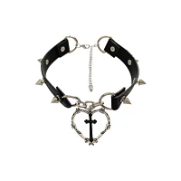 Barbed Wire Heart Choker Necklace