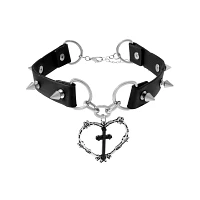 Barbed Wire Heart Choker Necklace