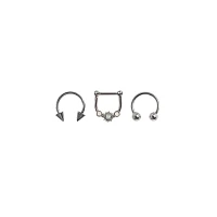 Multi-Pack Hinge and Horseshoe Septum Rings 3 Pack - 16 Gauge