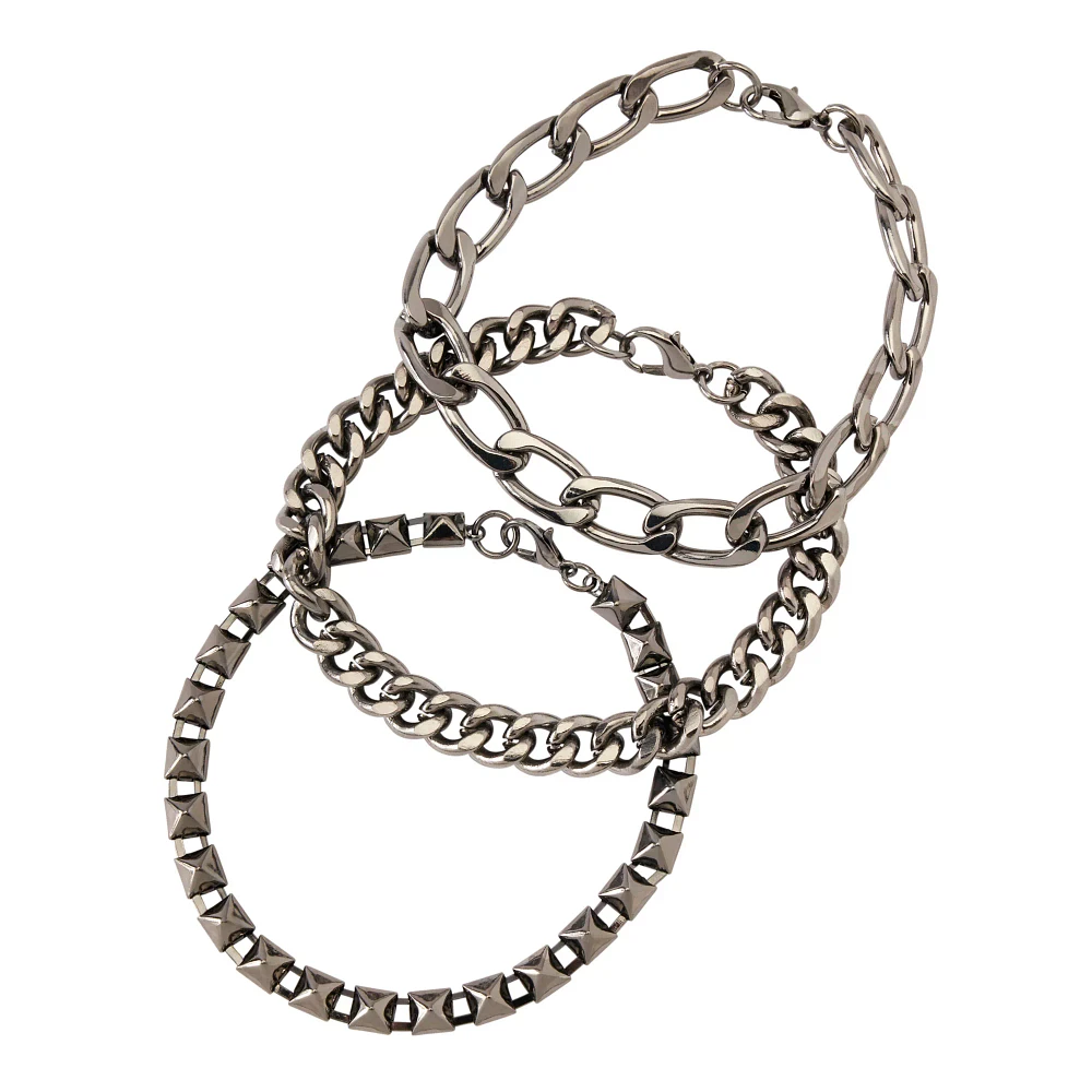 Multi-Pack Gray Chain Bracelets - 3 Pack