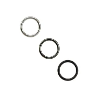 Multi-Pack Black and Gray Clicker Septum Rings 3 Pack - 16 Gauge