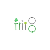 Multi-Pack Glow the Dark Ghost Bone and Hoop Nose Rings 6 Pack - 20 Gauge