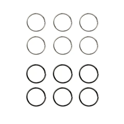 Multi-Pack Silvertone Seamless Hoop Nose Rings Pack