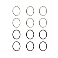 Multi-Pack Silvertone Seamless Hoop Nose Rings Pack