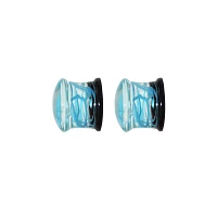 Blue Swirl Glass Plugs