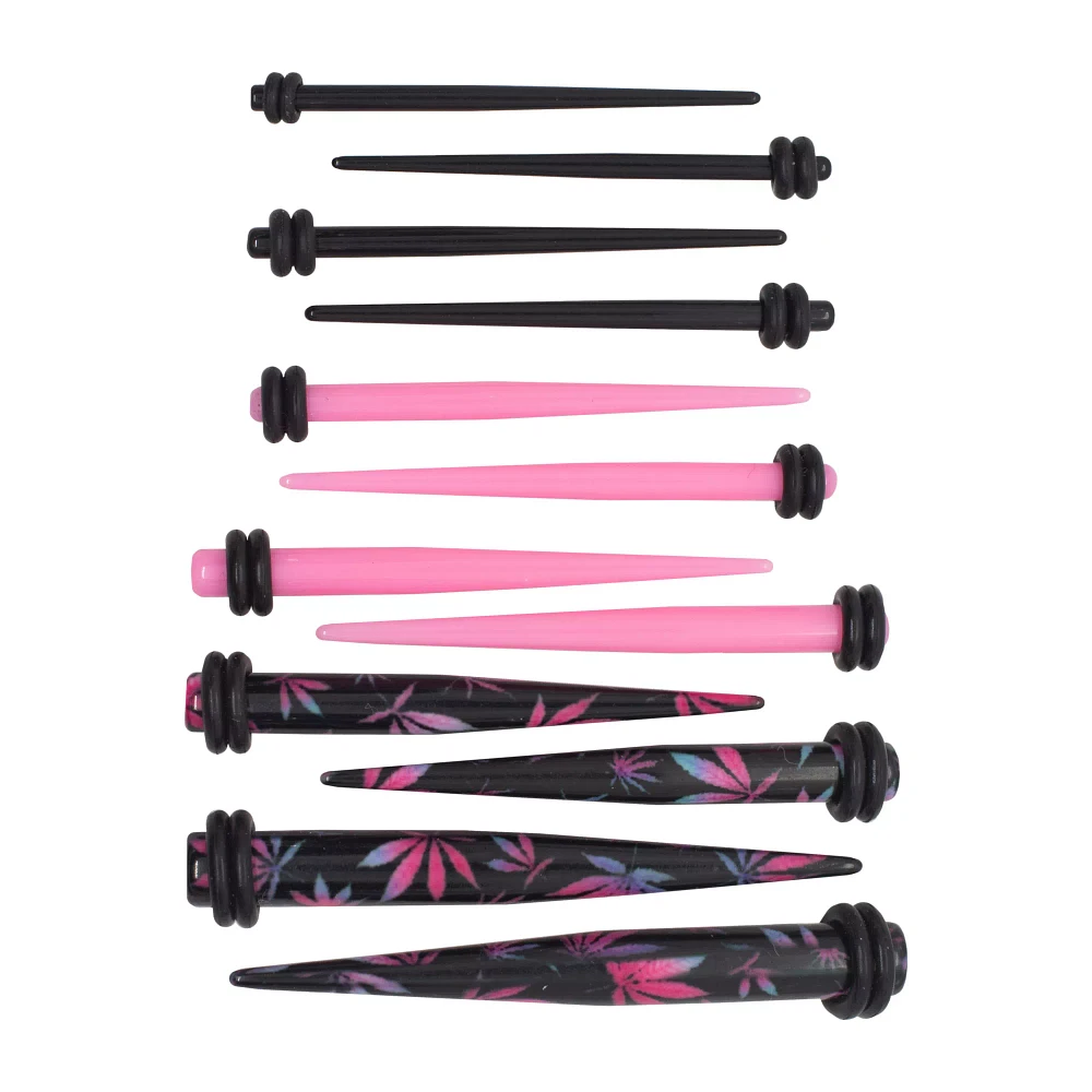 Multi-Pack Weed Leaf Taper Ear Stretching Kit - 6 Pair