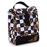 Checkered Butterfly Roll Top Lunch Box