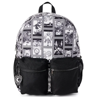 Black and White Tarot Card Print Backpack