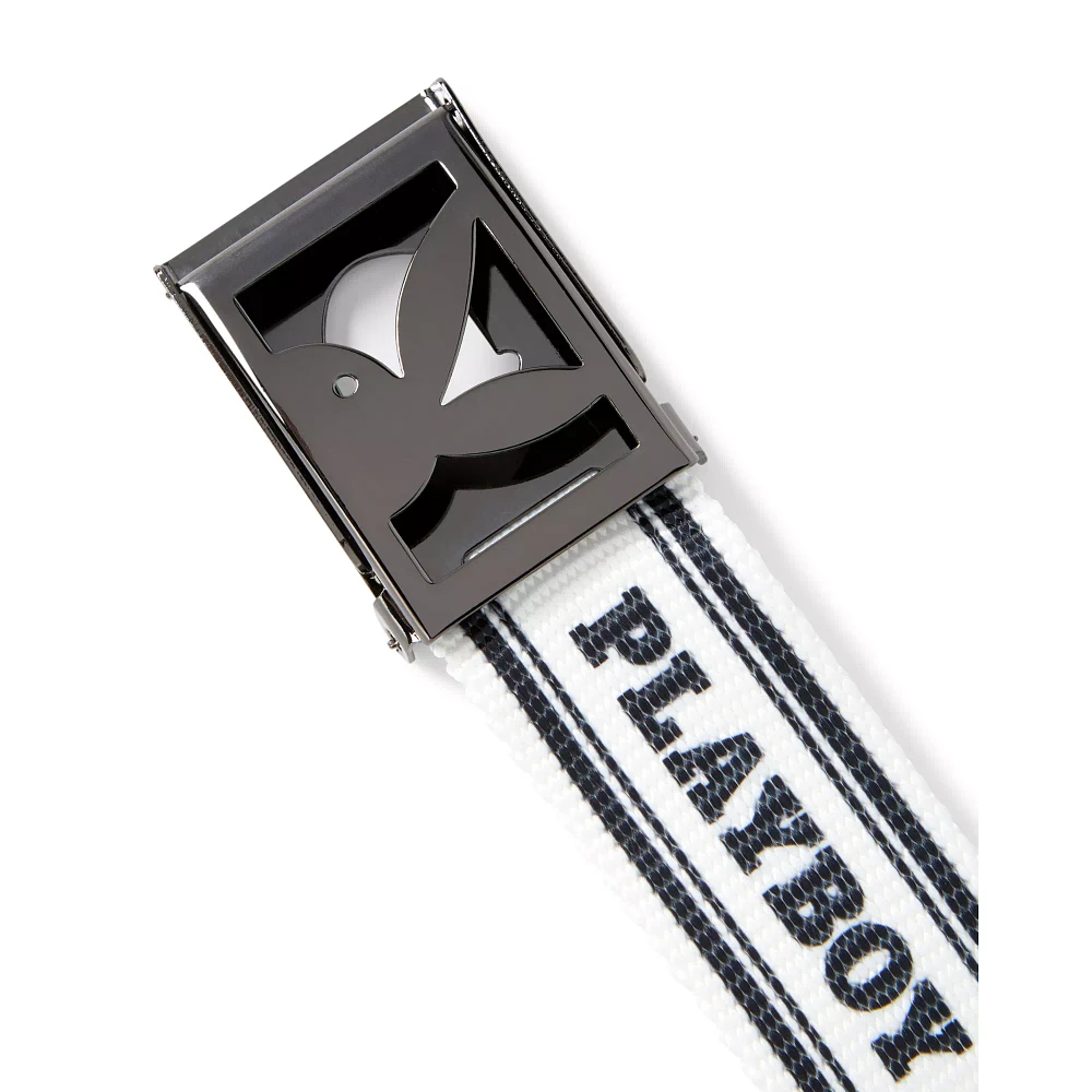 White Kanji Playboy Belt