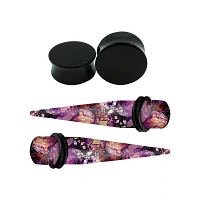 Multi-Pack Acrylic Marble Pattern Plugs and Tapers - 2 Pair