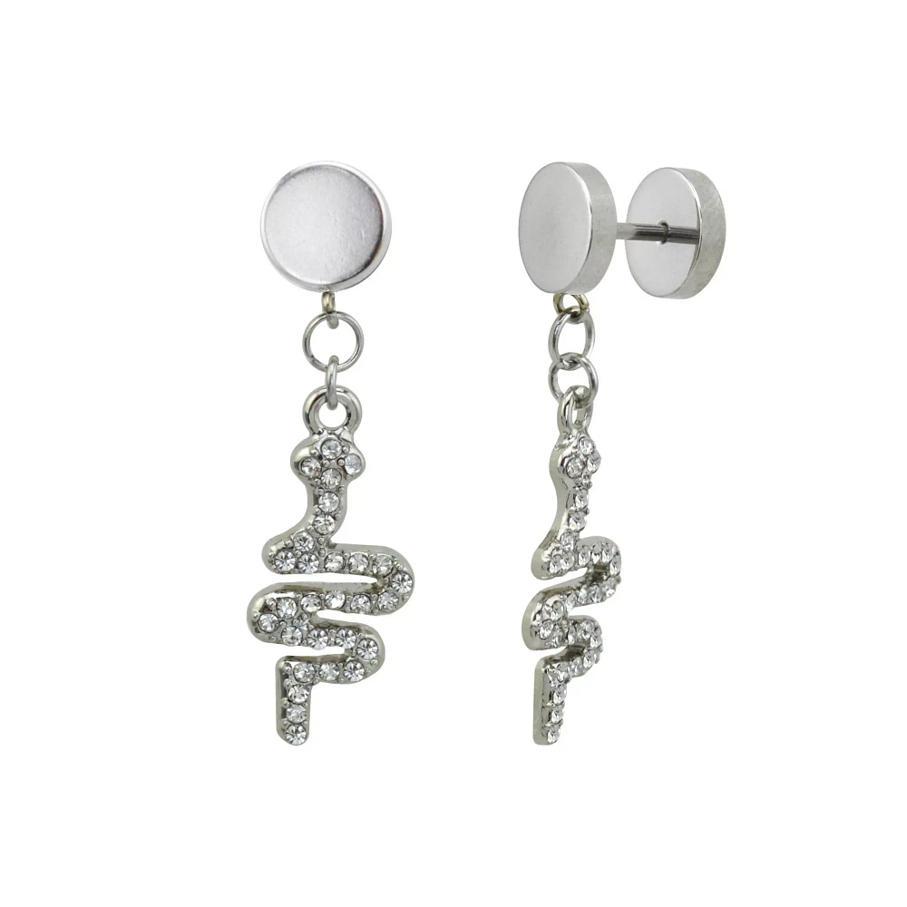 CZ Snake Dangle Fake Plugs - 18 Gauge
