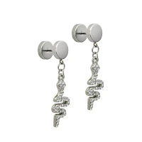 CZ Snake Dangle Fake Plugs - 18 Gauge
