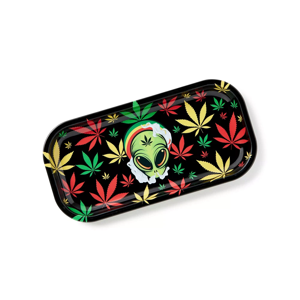 Rasta Weed Leaf Alien Tray