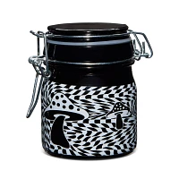 Black and White 3D Mushroom Checkered Stash Jar - 5 oz.