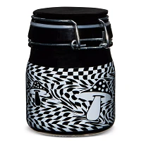 Black and White 3D Mushroom Checkered Stash Jar - 5 oz.