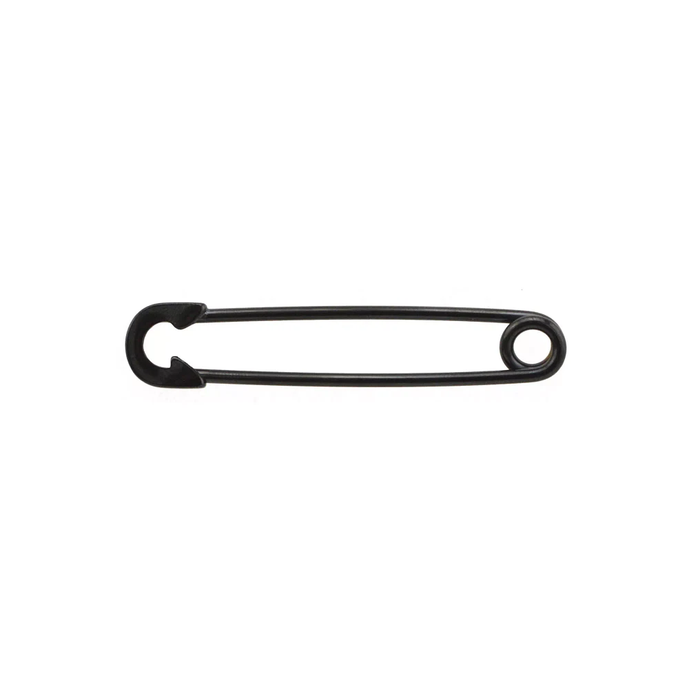 Black Safety Pin Industrial Barbell - 14 Gauge