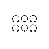 Multi-Pack Horseshoe and Captive Rings 3 Pair - 16 Gauge