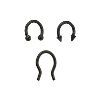 Black Nose Ring 3 Pack - 16 Gauge