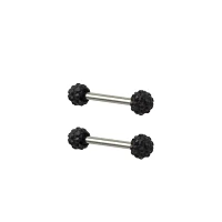 Black Titanium Pave Nipple Barbells - 14 Gauge