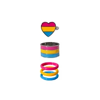 Pansexual Pride Heart Rings - 5 Pack