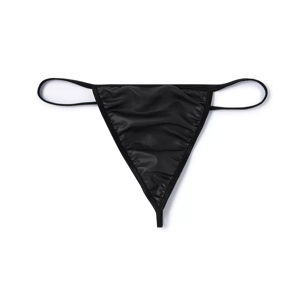 Black Faux Leather Garter Belt