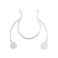 Silvertone Fake Horseshoe Septum Ring - 20 Gauge