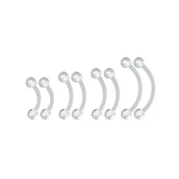 Multi-Pack Clear Curved Barbells 8 Pack - 16 Gauge