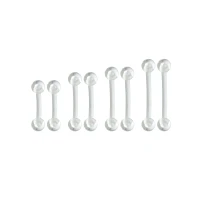 Multi-Pack Clear Curved Barbells 8 Pack - 16 Gauge